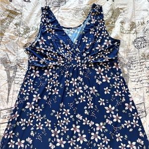 Blue Floral Fit & Flare Dress